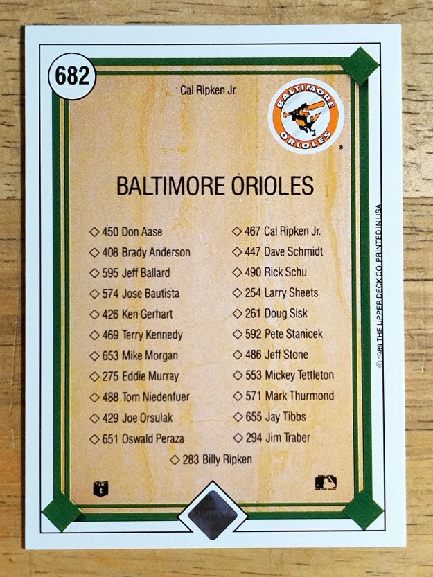 1989 Upper Deck #682 Cal Ripken TC