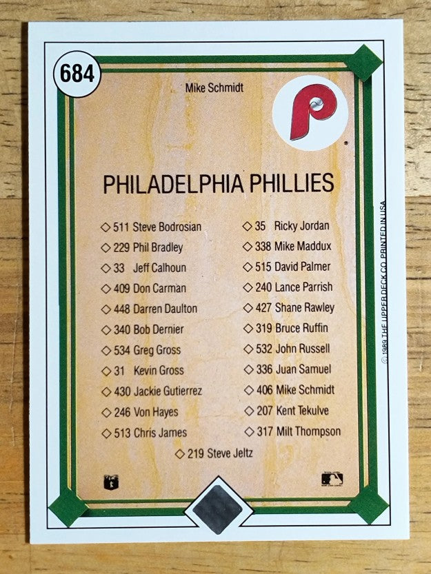 1989 Upper Deck #684 Mike Schmidt TC