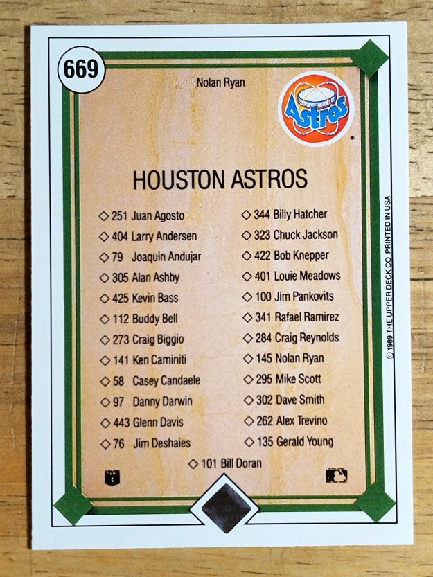 1989 Upper Deck #669 Nolan Ryan TC
