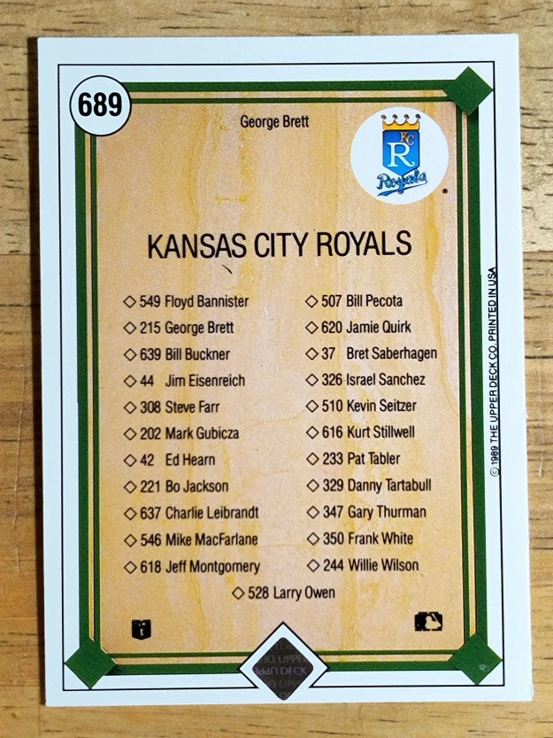 1989 Upper Deck #689 George Brett TC