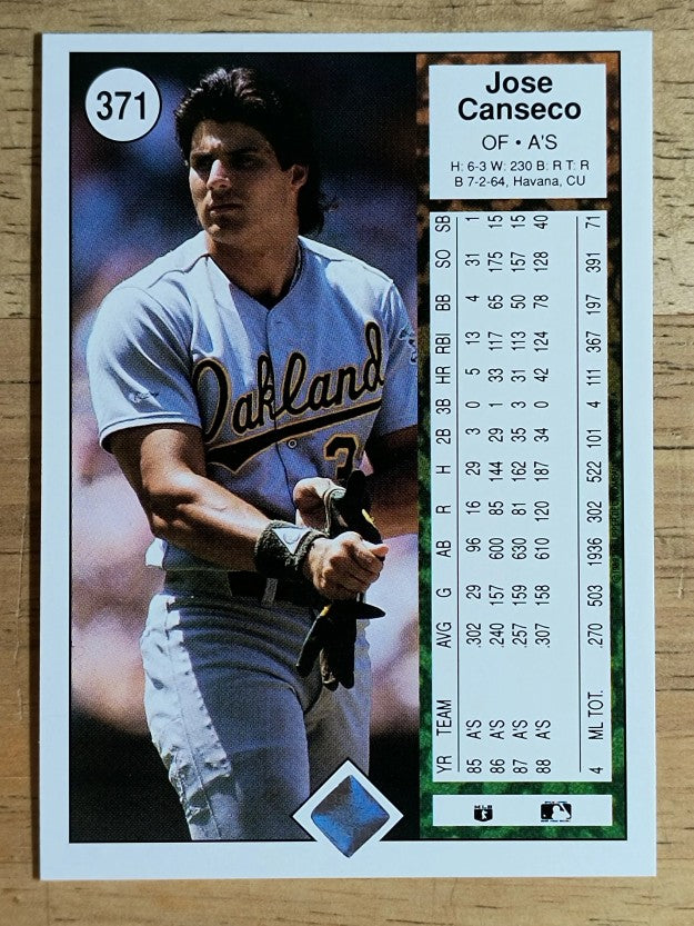 1989 Upper Deck #371 Jose Canseco