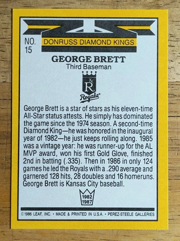 1987 Donruss #15 George Brett DK