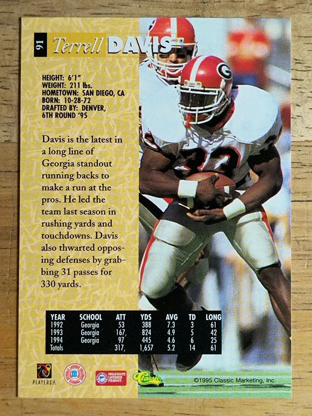1995 Classic Five Sport #91 Terrell Davis