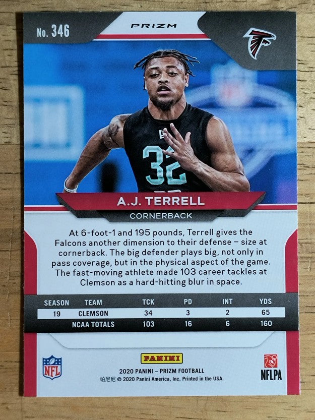 2020 Panini Prizm Prizms Red White and Blue #346 A.J. Terrell