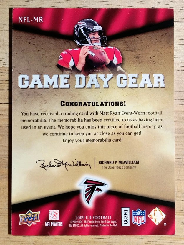 2009 Upper Deck Game Day Gear #MR Matt Ryan