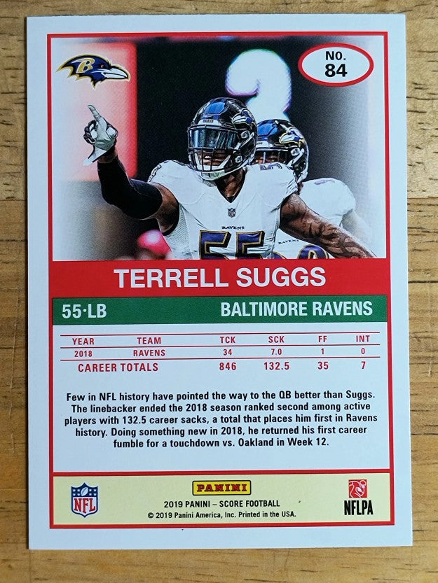 2019 Score Gold #84 Terrell Suggs