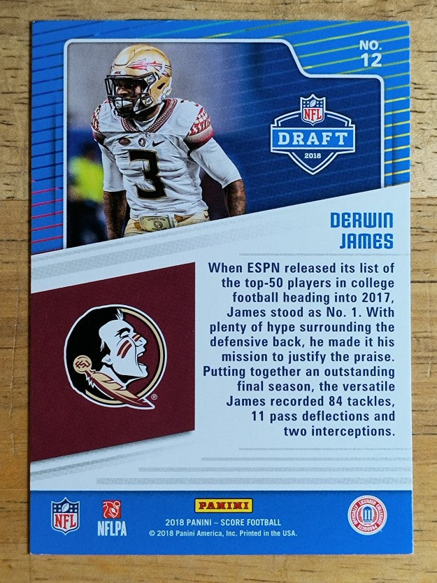 2018 Score NFL Draft #12 Derwin James