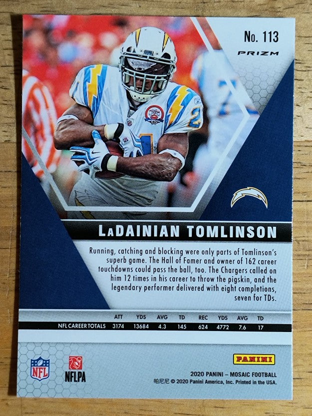 2020 Panini Mosaic Mosaic Reactive Orange #113 LaDainian Tomlinson