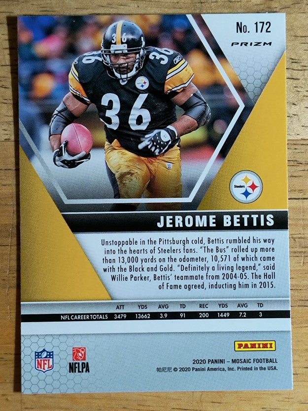 2020 Panini Mosaic Mosaic Reactive Orange #172 Jerome Bettis