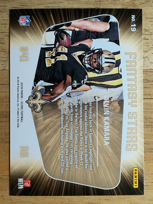 2018 Score Fantasy Stars #19 Alvin Kamara