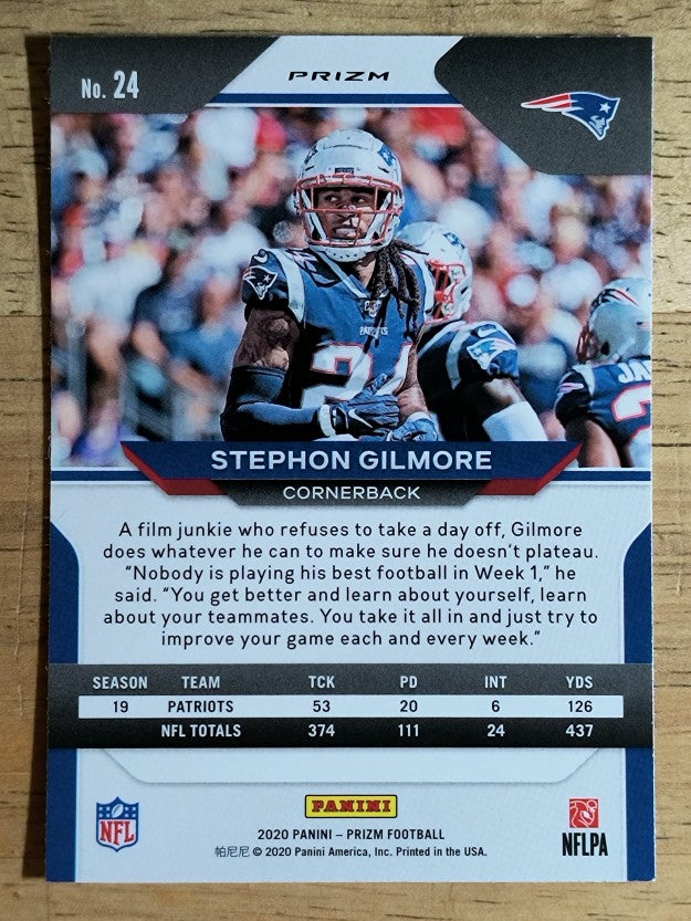 2020 Panini Prizm Prizms Red White and Blue #24 Stephon Gilmore