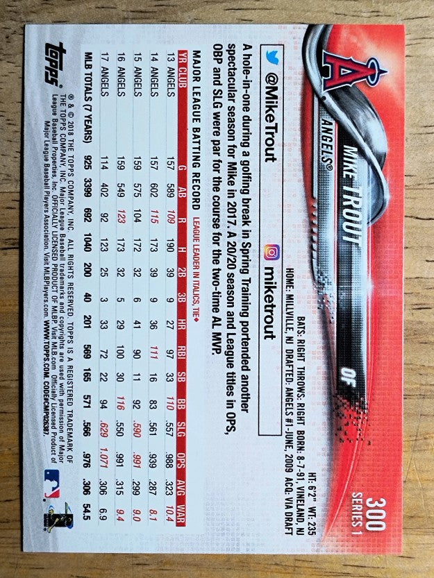 2018 Topps #300 Mike Trout