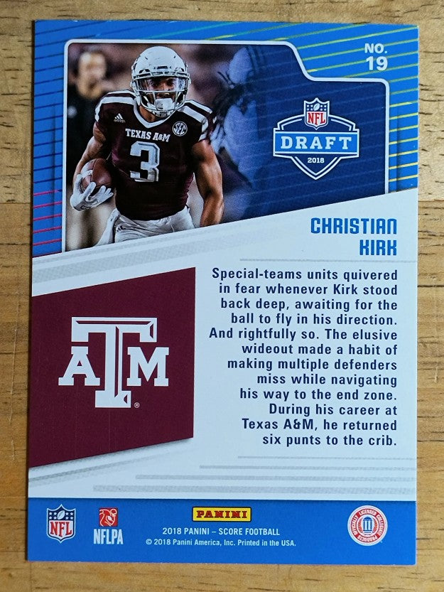 2018 Score NFL Draft #19 Christian Kirk