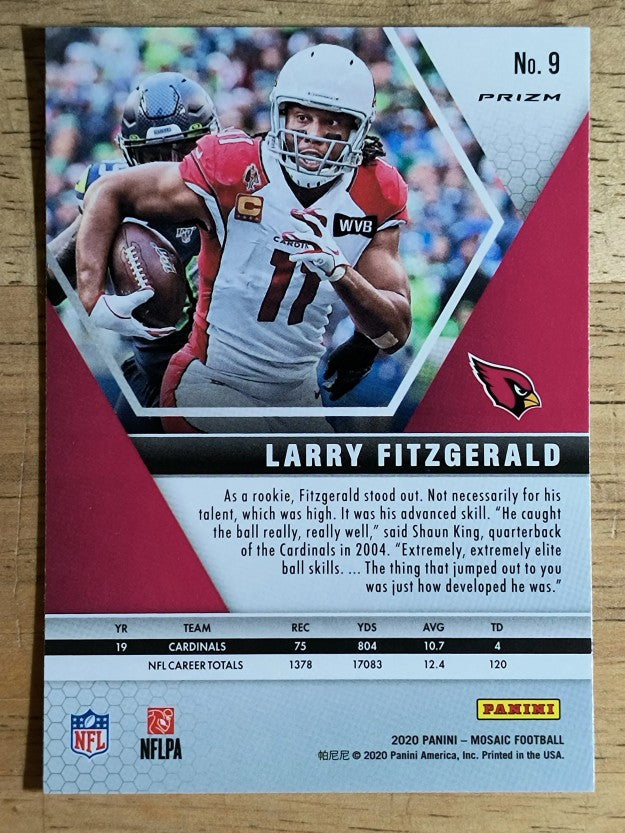 2020 Panini Mosaic Mosaic Reactive Orange #9 Larry Fitzgerald