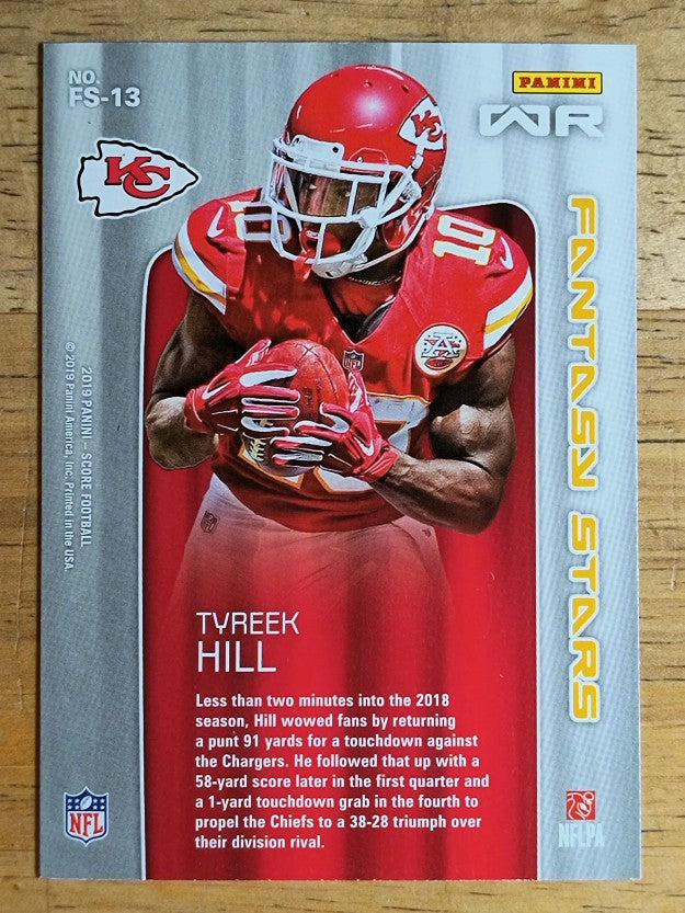2019 Score Fantasy Stars #13 Tyreek Hill (NM)