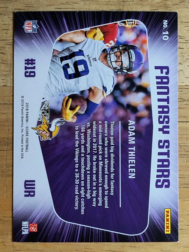 2018 Score Fantasy Stars #10 Adam Thielen