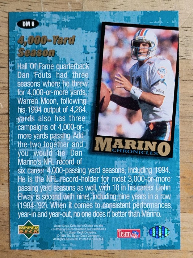 1995 Collector's Choice Dan Marino Chronicles #DM6 Dan Marino