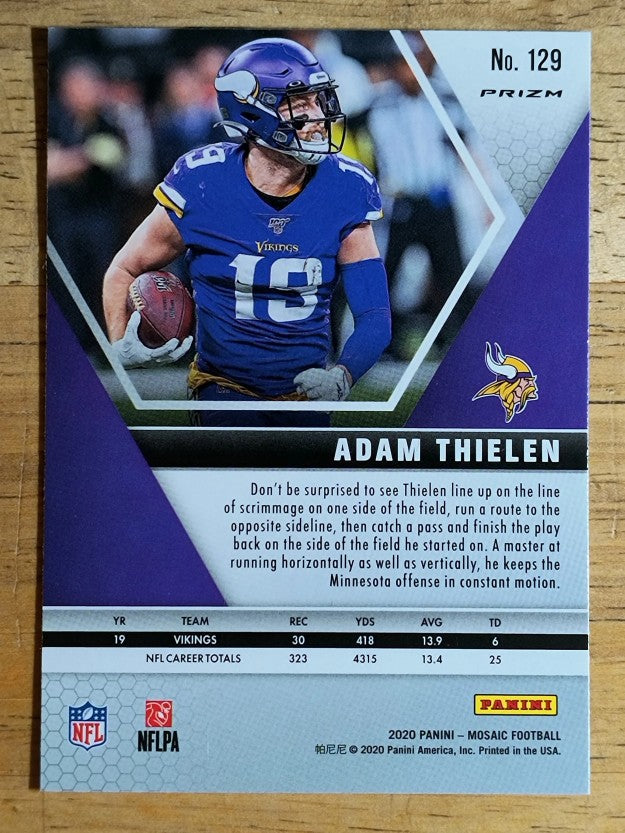 2020 Panini Mosaic Mosaic Reactive Orange #129 Adam Thielen