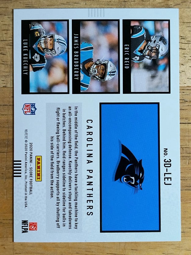 2020 Score 3D #6 Luke Kuechly/James Bradberry/Eric Reid