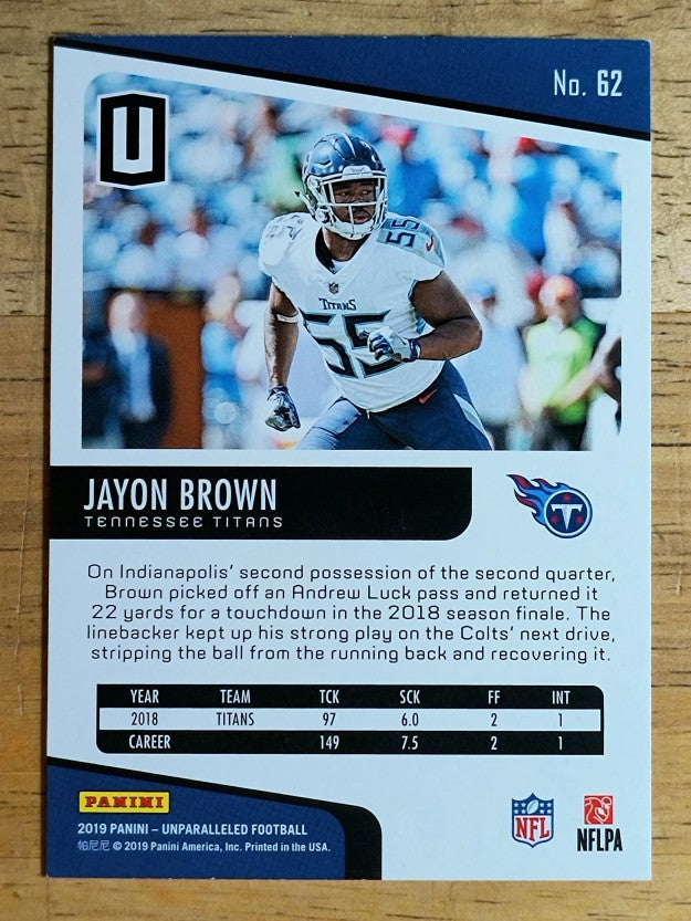 2019 Panini Unparalleled #62 Jayon Brown