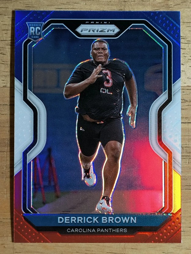 2020 Panini Prizm Prizms Red White and Blue #365 Derrick Brown (NM)