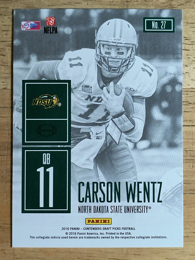 2016 Panini Contenders Draft Picks Game Day Tickets #27 Carson Wentz