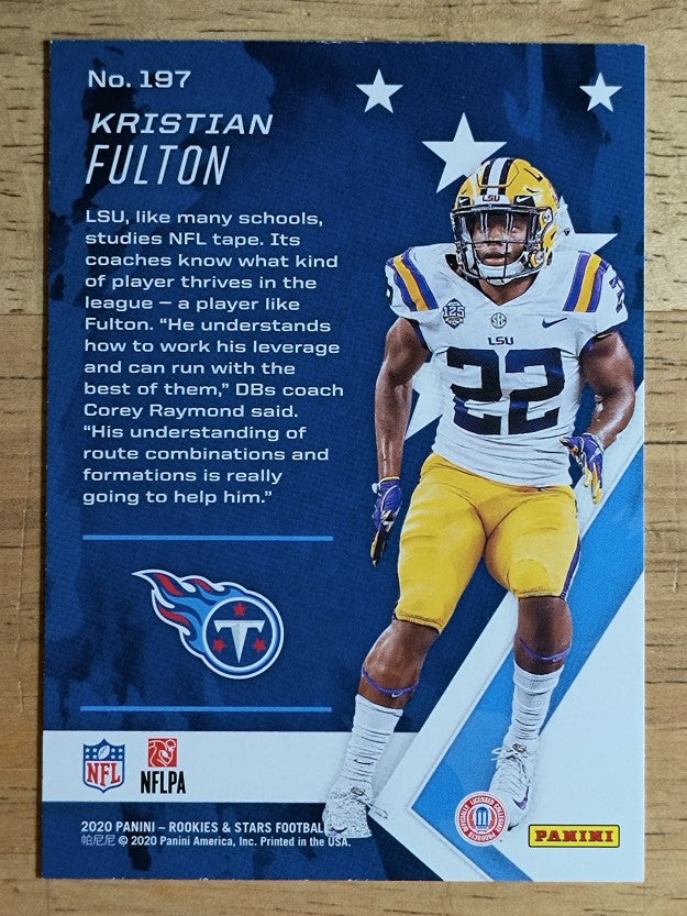 2020 Rookies and Stars #197 Kristian Fulton RC