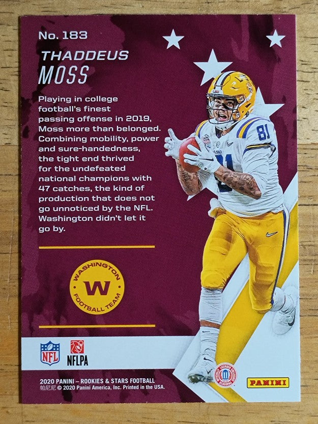 2020 Rookies and Stars #183 Thaddeus Moss RC
