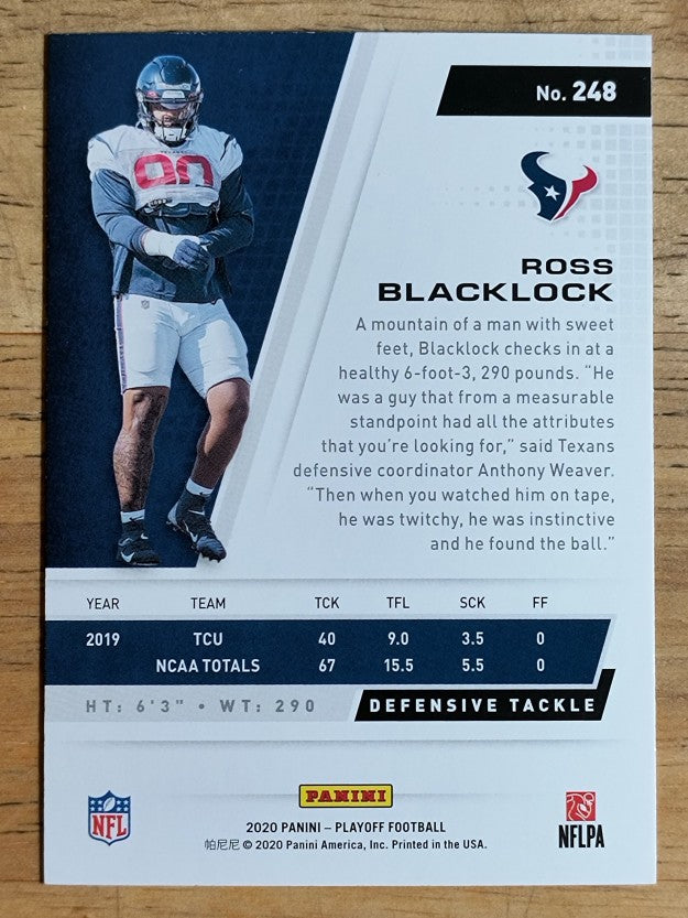 2020 Playoff #248 Ross Blacklock RC