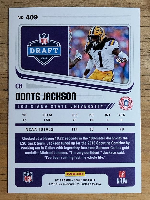 2018 Score #409 Donte Jackson RC