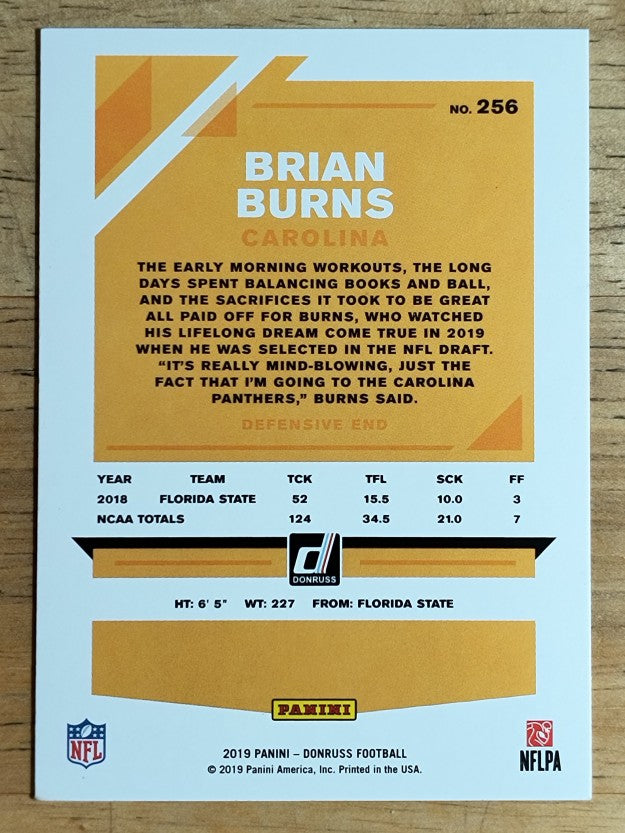 2019 Donruss #256 Brian Burns RC