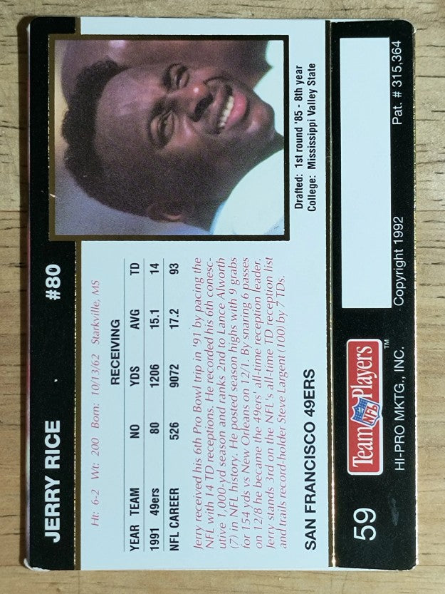 1992 Action Packed Rookie Update #59 Jerry Rice