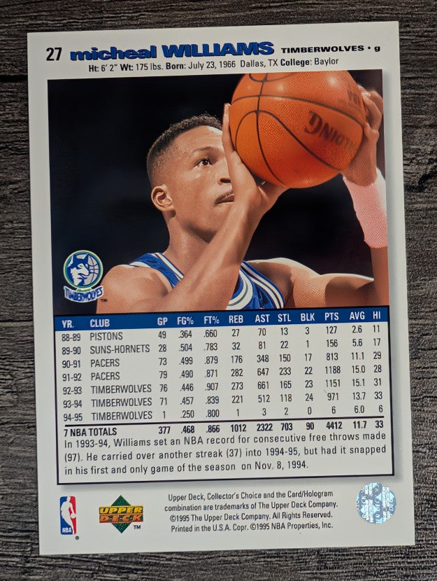 1995-96 Collector's Choice #27 Micheal Williams
