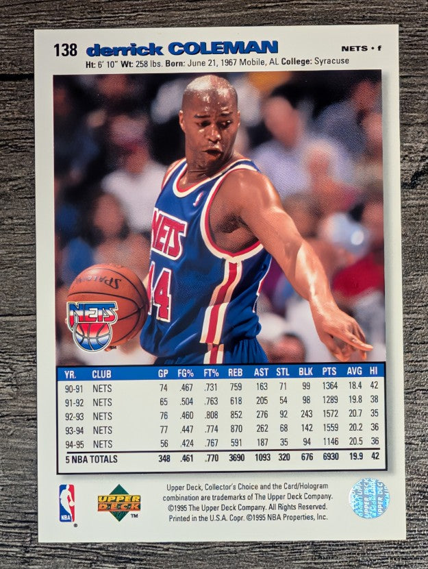 1995-96 Collector's Choice #138 Derrick Coleman