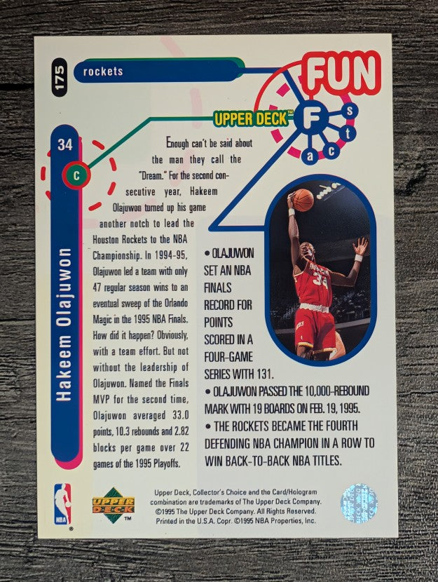1995-96 Collector's Choice #175 Hakeem Olajuwon FF