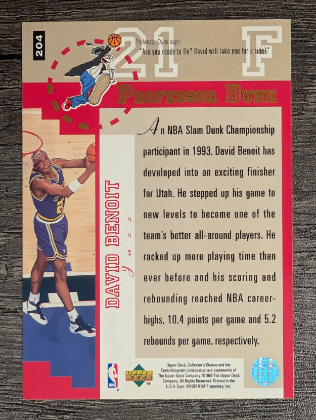 1995-96 Collector's Choice #204 David Benoit PD
