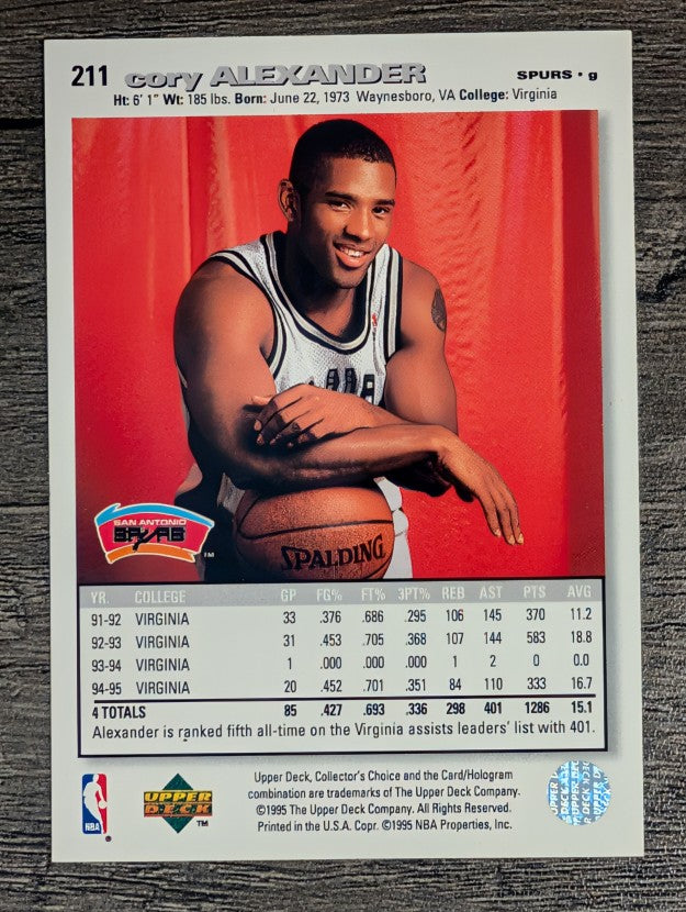 1995-96 Collector's Choice #211 Cory Alexander RC