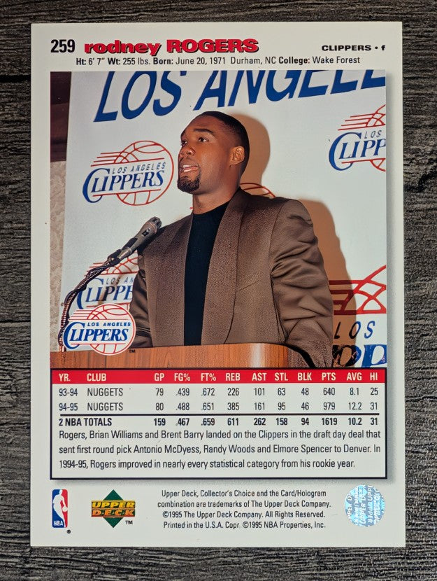 1995-96 Collector's Choice #259 Rodney Rogers