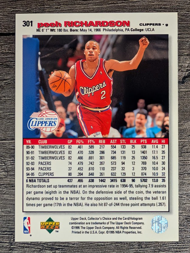 1995-96 Collector's Choice #301 Pooh Richardson
