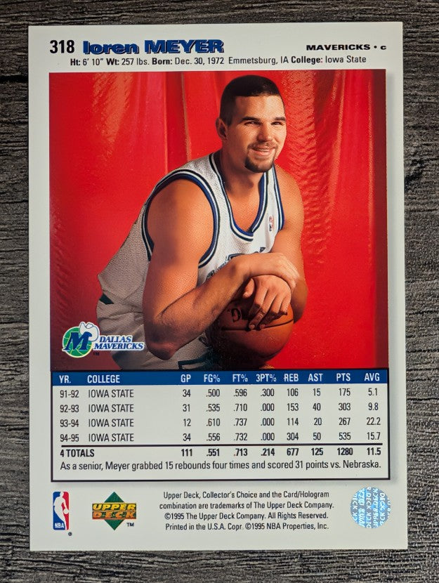1995-96 Collector's Choice #318 Loren Meyer RC