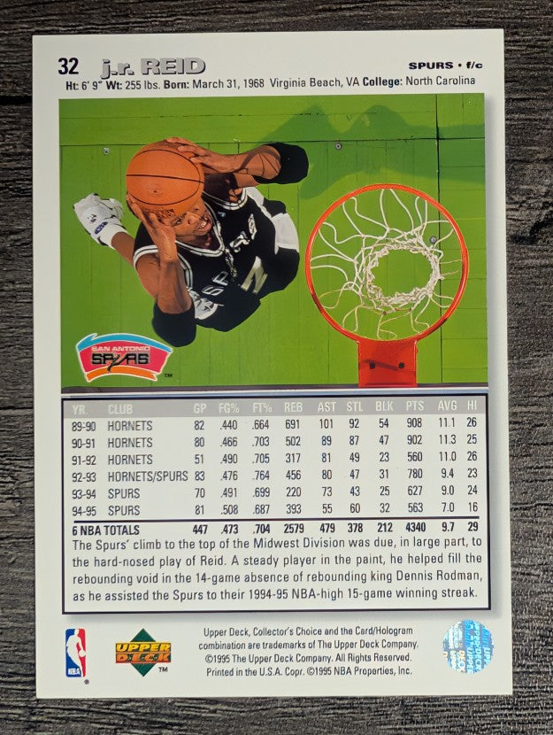 1995-96 Collector's Choice Player's Club #32 J.R. Reid
