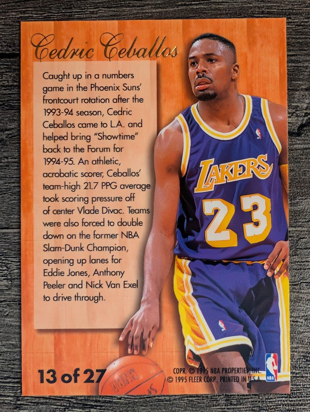 1995-96 Fleer Flair Hardwood Leaders #13 Cedric Ceballos