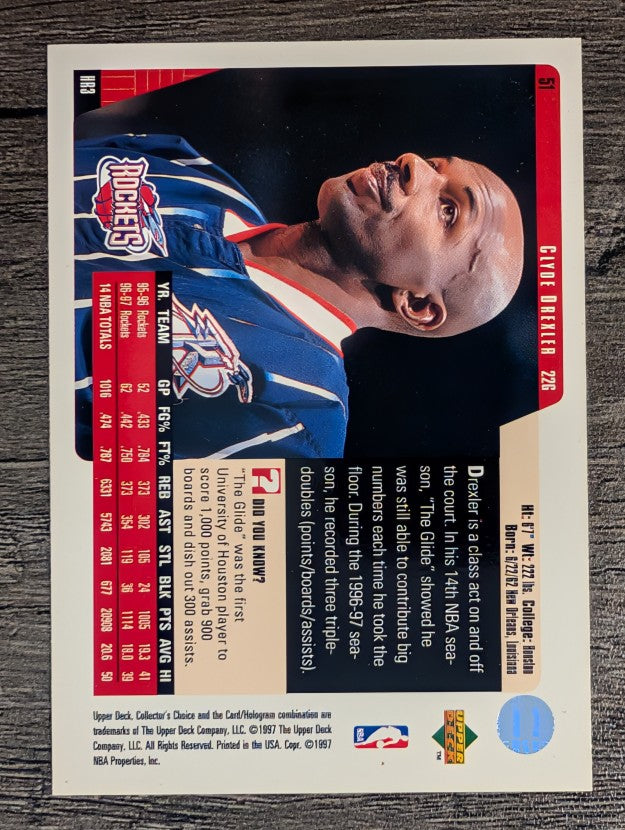 1997-98 Collector's Choice #51 Clyde Drexler
