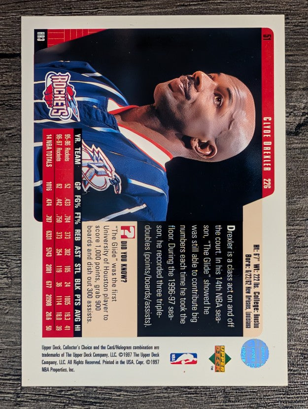 1997-98 Collector's Choice #51 Clyde Drexler