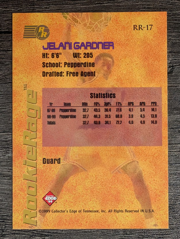 1999 Collector's Edge Rookie Rage #RR17 Jelani Gardner