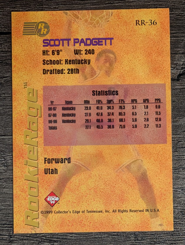 1999 Collector's Edge Rookie Rage #RR36 Scott Padgett