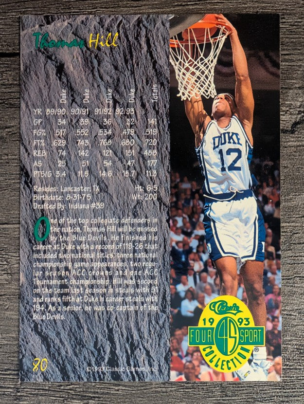 1993 Classic Four Sport #80 Thomas Hill