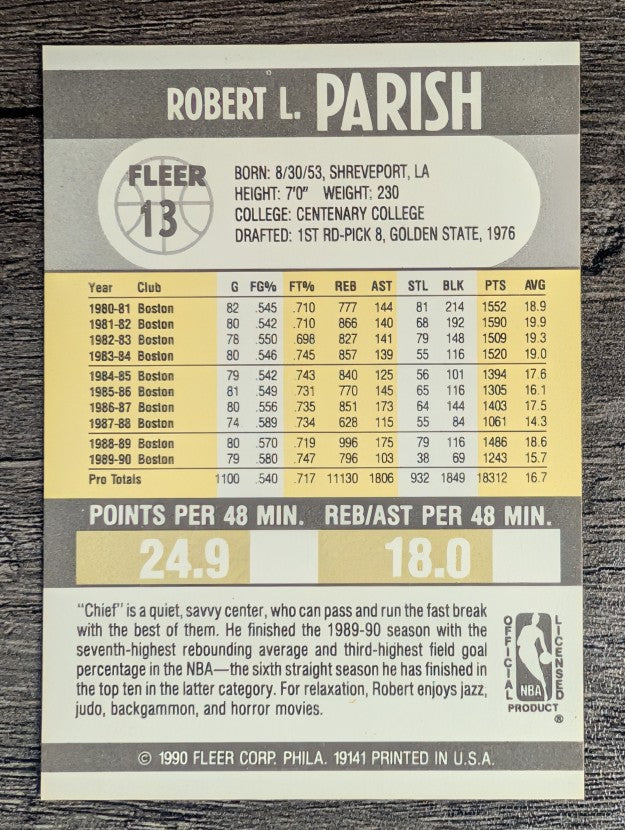 1990-91 Fleer #13 Robert Parish