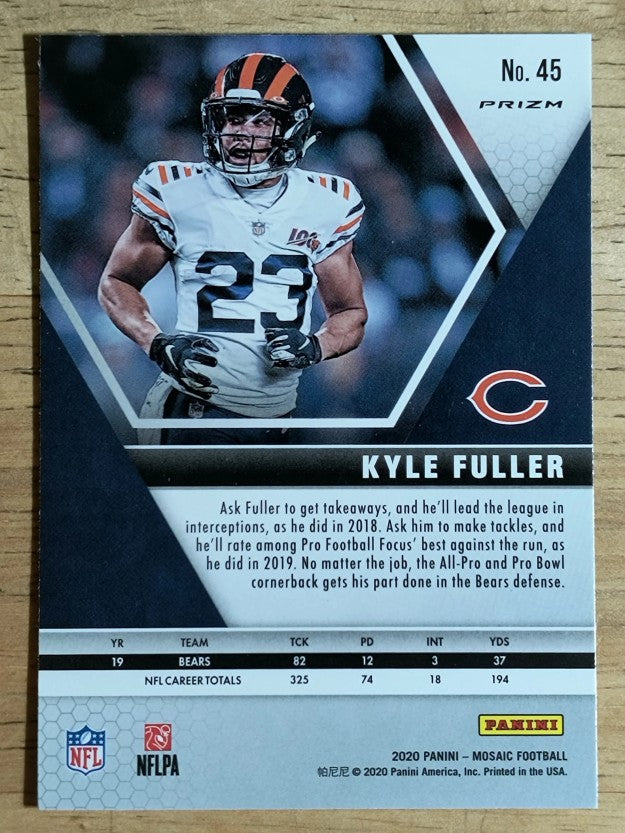 2020 Panini Mosaic Mosaic Reactive Orange #45 Kyle Fuller