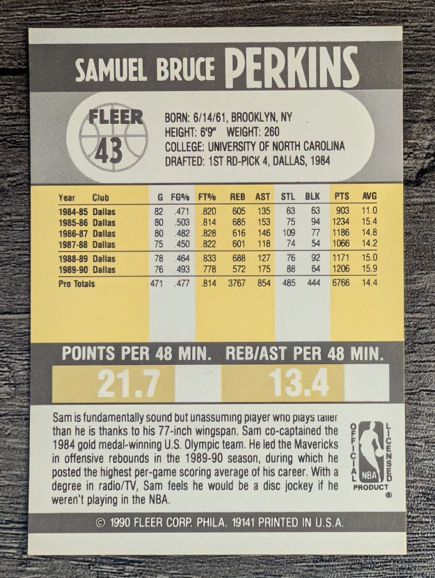 1990-91 Fleer #43 Sam Perkins